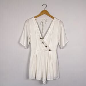 Trixxi Surplice Romper White Small